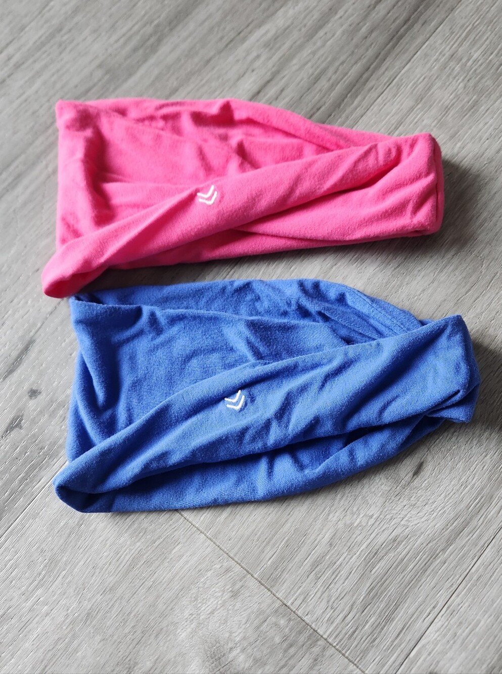 2 Soulvation Buttery Soft Twist Headbands Blue & Pink EUC